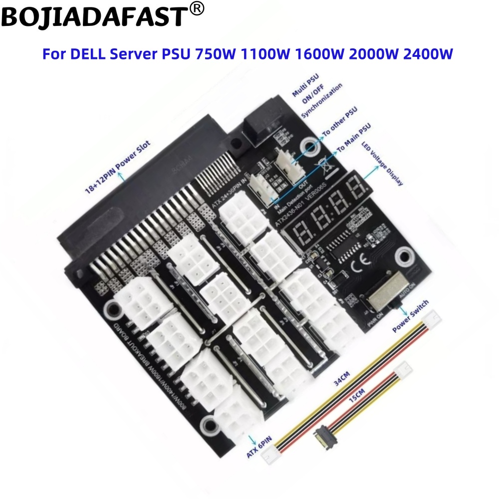 2400W Server Psu Breakout Board - 12 Poorten PCI-E 6Pin Connector Server
