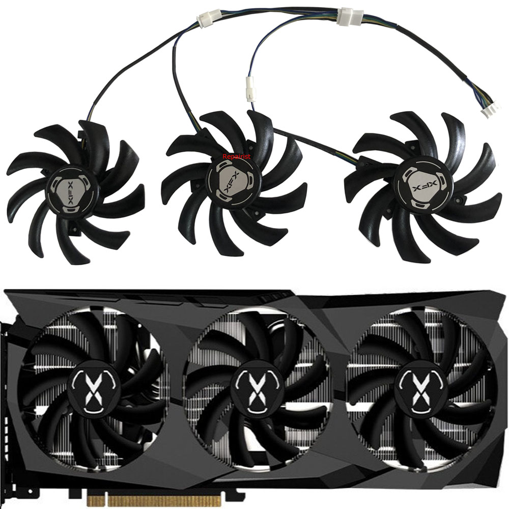 Rx 6700 Xt 12Gb Graphics Card - 3 stks/set, FDC10H12S9-C, Grafische Kaartventilator, VGA