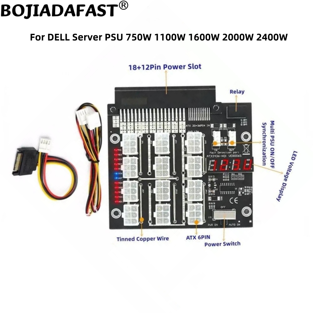 2400W Server Psu Breakout Board - 12 Poorten PCIe 6Pin Connector Breakout