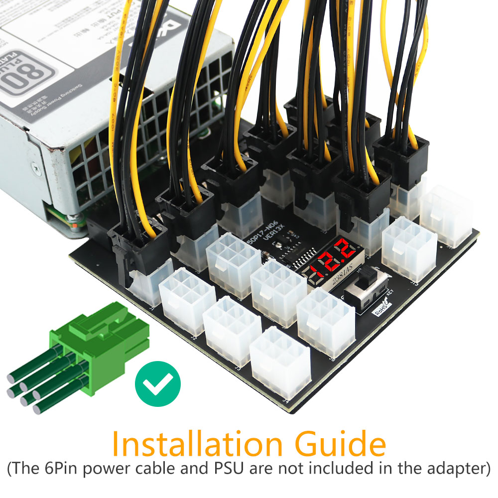 Pci-E 12V 50Pin Naar Atx 17 X  - 2000W Atx Mining Power Supply recensie en prijs