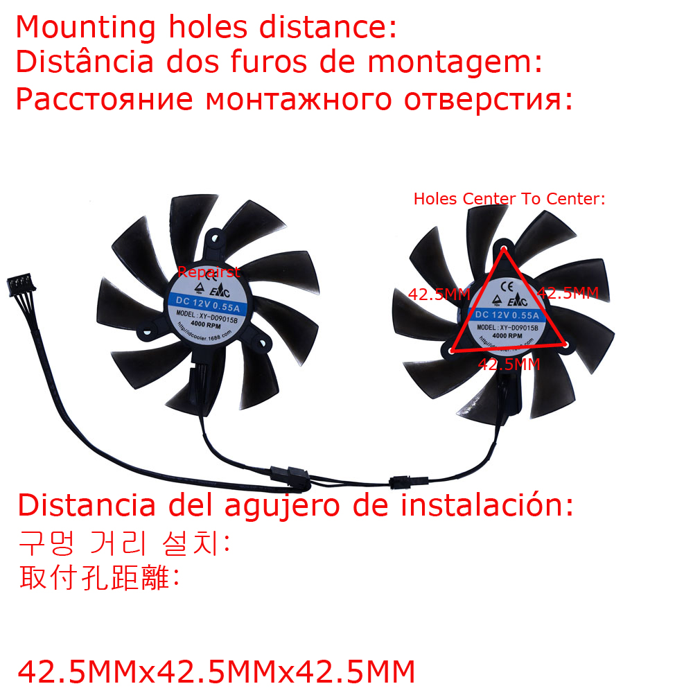 2 stks/set, XY-D09015B, grafis - Rx 580 8Gb 2048Sp Gpu recensie en prijs