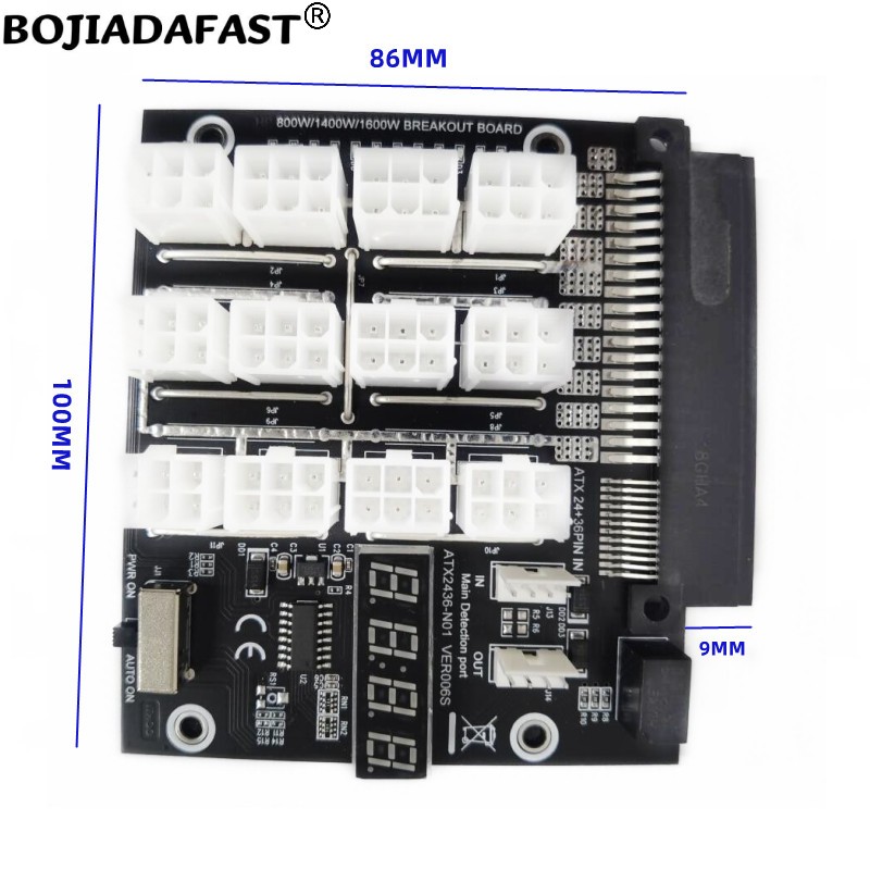 12 Poorten PCIe 6Pin Connector - 2400W Server Psu Breakout Board recensie en prijs